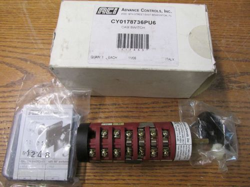 NEW NOS Advance Controls CY0178736PU6 Cam Switch Rotary Switch 20A-600V