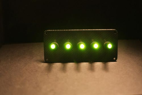 LED toggle switches - GREEN - w/  carbon fiber panel
