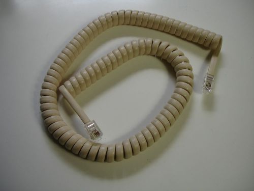 4 units of 3meter (9 feet) telephone handset curly cords  - light cream color for sale
