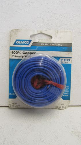 CAMCO 64088 100% COPPER 18 GAUGE PRIMARY WIRE 40&#039; BLUE - PRO QUALITY