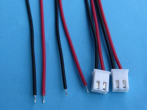 20 pcs pitch 2.54mm 2 pin male polarized connector with 26awg 8inch 200mm leads for sale