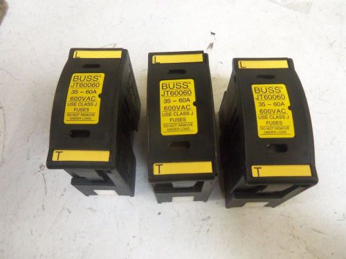 LOT OF 3 BUSSMAN JT60060 FUSE HOLDER *NEW OUT OF BOX*