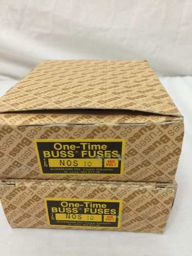 Lot Of 2 NEW BOXES Buss One -Time Fuses NOS 10