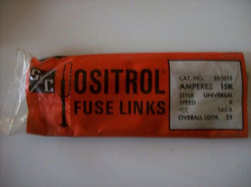 positrol fuse link amperes 15k speed k style universal cat. no. 26015