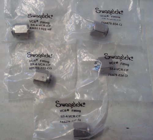 Swagelok ss-4-vcr-cp cap,316 ss vcr face seal fitting 1/4in cap (lot of 5) for sale
