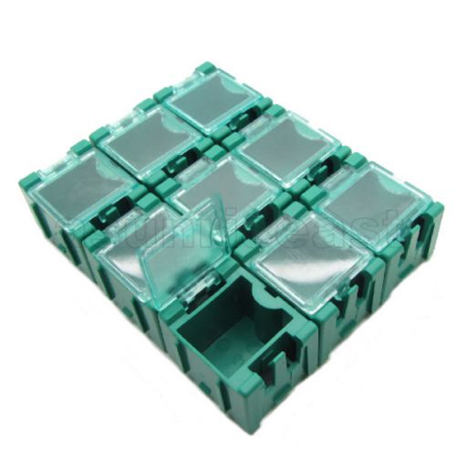 50 x green mini electronic component parts case box laboratory storage smt smd for sale