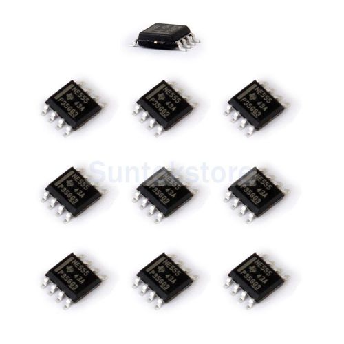 10Pcs SMD NE555 555 Timer IC Module SOP8 Integrated Circuit Chips Kits 4.5-16V