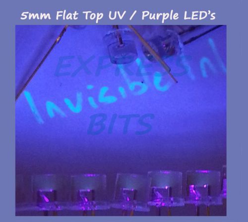 Pre wired flat top 10x uv purple leds 5mm 3000mcd ultra bright led lights parts for sale