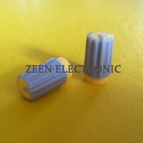 2 x Knob Grey with Yellow Mark for Potentiometer Pot HJ106  - FREE SHIPPING