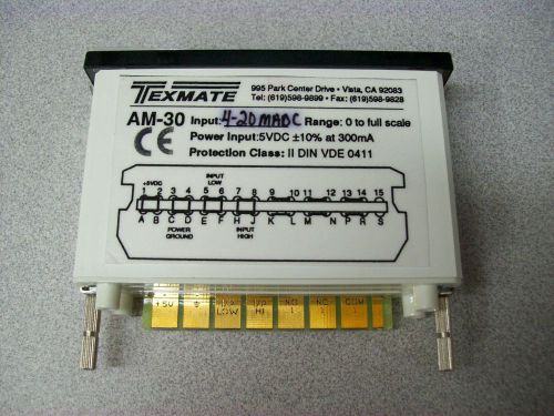 Texmate AM-30 - 30 Segment Panel Meter Red LED Bargraph 4-20MA input, 0-100%