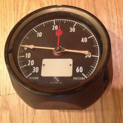 Vintage Ashcroft American Vacuum / Pressure Gauge 5&#034; BAKELITE &amp; BRASS