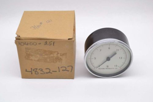 New moore 10600-251 0-15psi 3-1/2 in 1/4 in npt pressure gauge b477451 for sale