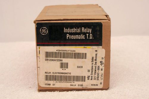 General Electric GE CR122A04122AA Industrial Relay Pneumatic T.D. *SEALED*