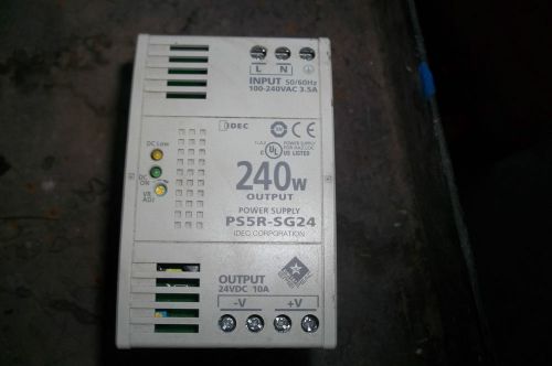 Idec ps5r-sg24 power supply 24vdc, 10a, 240w / 100-240vac, 3.5a for sale
