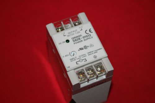 Omron S82K-01512 Power Supply 100-240VAC to 12VDC 1.2A