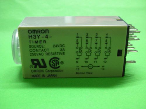Omron h3y-4 ac250v 3a 60sec 60s 24vdc seconds timer relay for sale