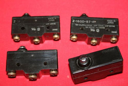 Lot of (4) Omron Limit Switches Z-15GD-B7-K