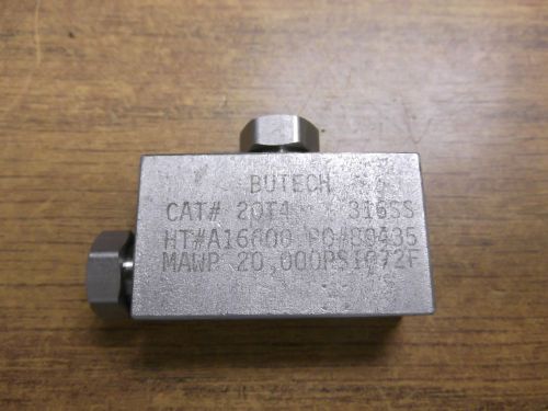 Butech model: 20t4 high pressure tee valve.  316ss for sale