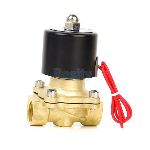 AC 220V 1/2&#034; Brass Electric Solenoid Valve Water Air Fuels Gas Normal Closed