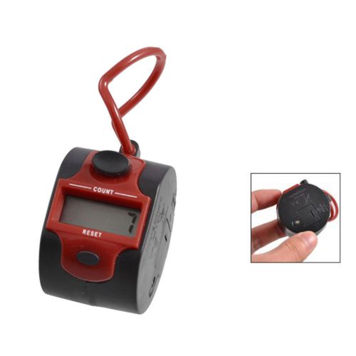 Round Red Black Plastic 5 Number Golf Digital Hand Tally