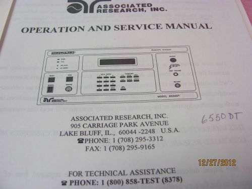 ASSOCIATED RESEARCH MODEL 6550DT - Operation &amp; Service Manual