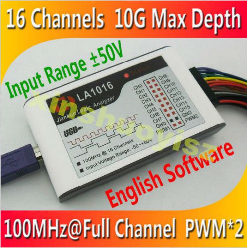 LA1016 USB Logic Analyzer 100M max sample rate,16Channels,10B samples, 2 PWM out