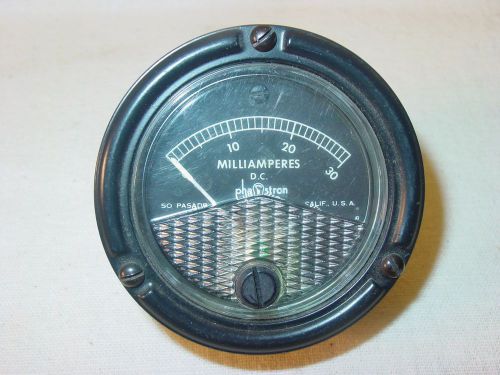 Vintage phastron milliamp amp meter gauge panel  volt ohm for sale