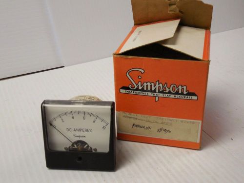 NEW SIMPSON PANEL METER 1227 0-10 DC AMPERES 2-3/8&#034; FACE