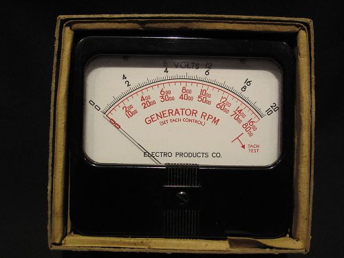 Vintage Electro Products Meter ~ Generator RPM  (Set Tach Control) Bakelite Case
