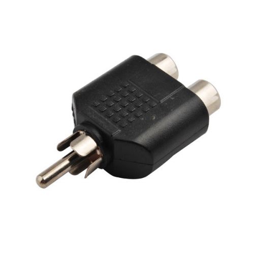 Rca audio adapter rca plug male to two rca jack/jack female adapter connector for sale