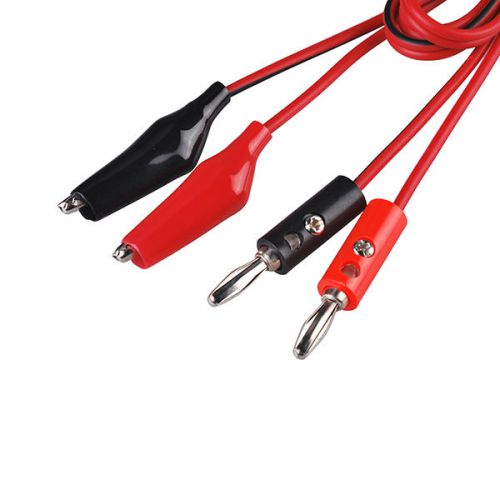 3 sets dual alligator clip 4mm banana plug probe test leads red black 100cm wire for sale