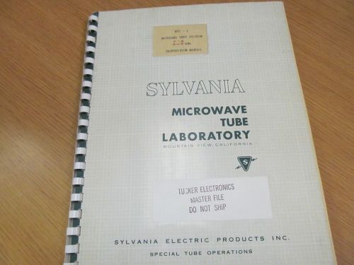 Sylvania MTS-1 Matching Test Station Instruction Manual w/ Schematics 44555