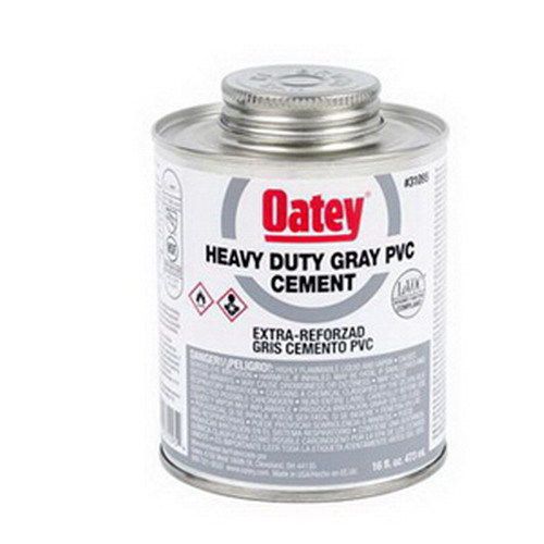 Oatey SCS 31095 Gray PVC Heavy-Duty Cement, 16 oz Can