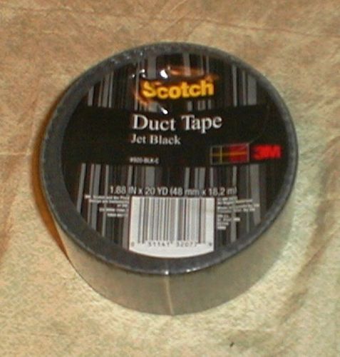 1 roll Scotch Jet Black Colored Duct Tape 1.88&#034; x 20 Yards 3M for sale nip