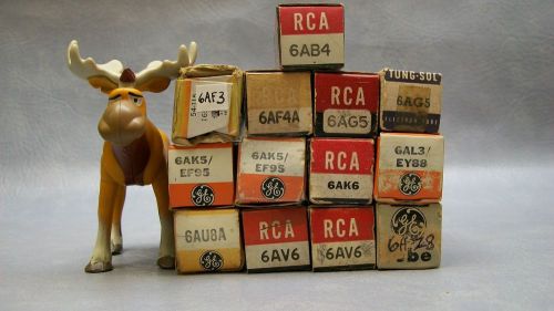 6AB4, 6AF3, 6AF4A, 6AG5, 6AK6, 6AU8A, 6AV6, 6AZ8 &amp; more Vacuum Tubes Lot of 13