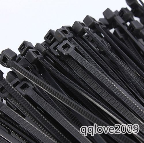 12&#034; 300mm LOT 100PCS Locking BLACK Plastic Nylon  Cable Ties Zip Wire Wrap