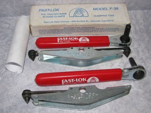 (2) fast lok f-38 punch &amp; clamp banding tool - pipe duct strapping metal band-it for sale
