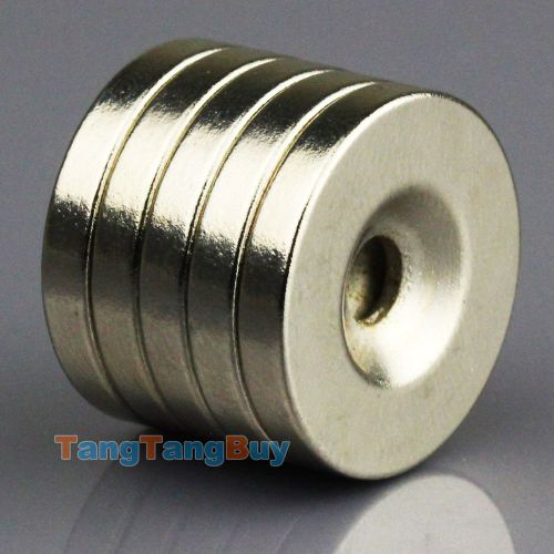 5pcs small disc neodymium magnets 18mm x 3mm hole 5mm round rare earth neo n50 for sale