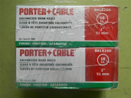 PORTER CABLE BN18200 18GA 2&#034; 51mm Galvanized Brad Nails 2 boxes!