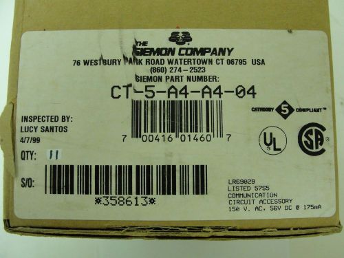New Siemon Gray CT Coupler, Dual, CT-5-A4-A4-04, (LOT OF 11)$2.50per part