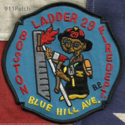 BOSTON, MA - Ladder 29 Blue Hill Ave. FIREFIGHTER Patch FIRE DEPT.