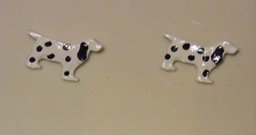 Dalmation earrings, new, 3/8&#034; tall x 1/2&#034; wide