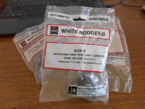 NEW LOT OF 3 WHITE RODGERS SNAP DISC LIMIT CONTROL 3L05-3