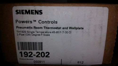 Siemens Pneumatic Room Thermostat and wallplate