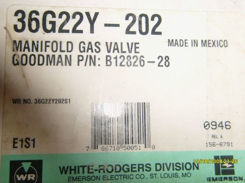 white rodgers, Gemini 36G22Y202, Goodman  B12826-28 Gas Valve