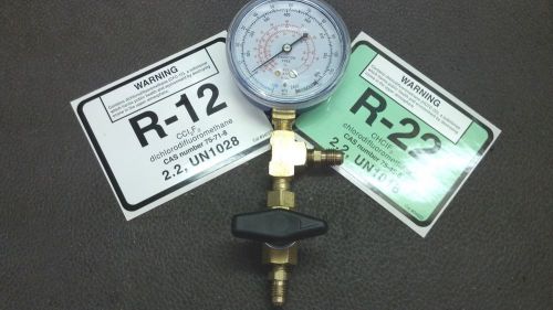R22, R12, R502 Commercial Refrigeration Test Gauge WITH ON/OFF ISOLATION VALVE