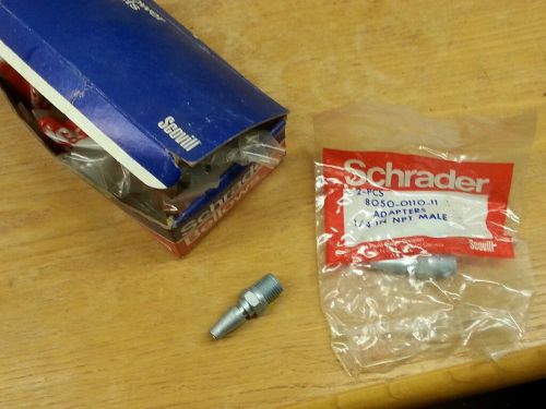 (1) schrader 8050-0110-11; adapter; 1/4&#034; npt male  -new in box - nos for sale