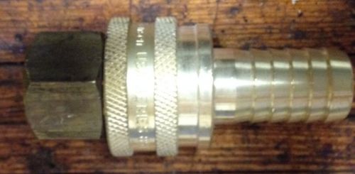 St quick coupler 1&#034; hose barb female male pipe thread nipple brass straight thru for sale