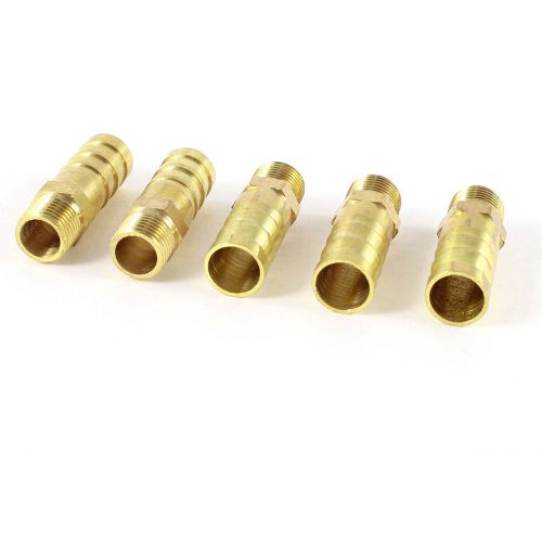 5 Pcs 1/8&#034;PT Male Thread to 10mm Hose Barb Brass Straight Coupling Fitting