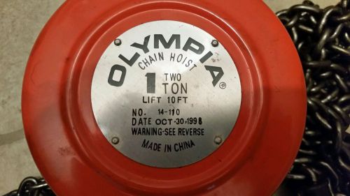 OLYMPIA 1 ton Chain hoist 10ft lift